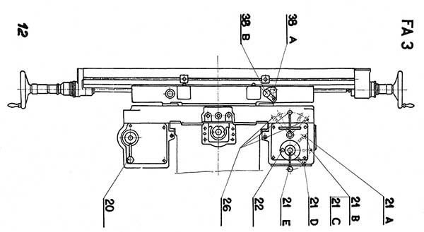 FA3v Розташування органів керування фрезерным верстатом модели